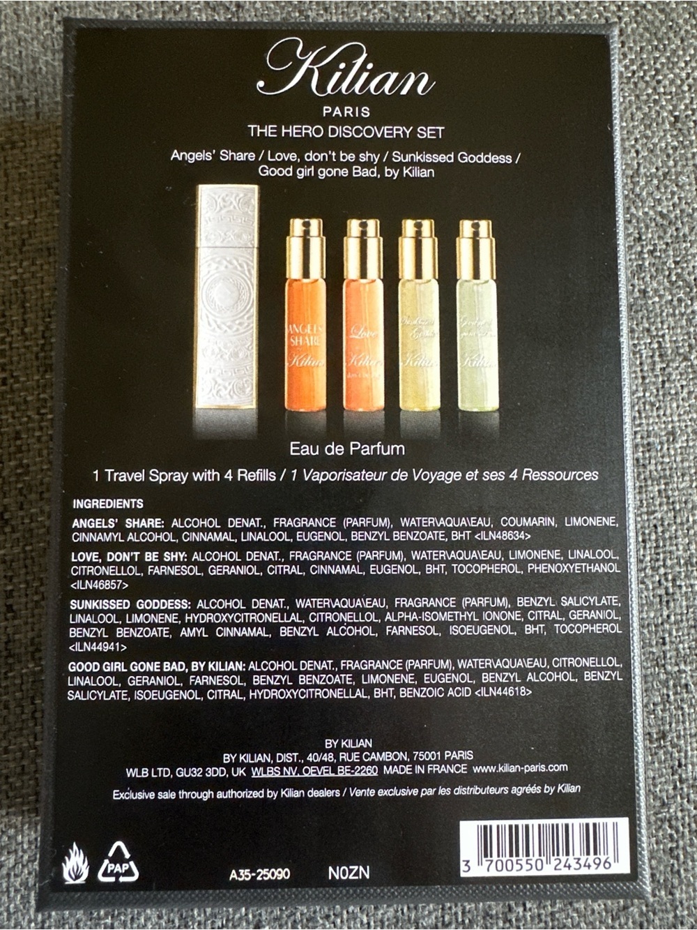 NEW Kilian Paris ‘The Hero Discovery Set’ Luxury Travel Spray & 4 Refills - Picture 2 of 5